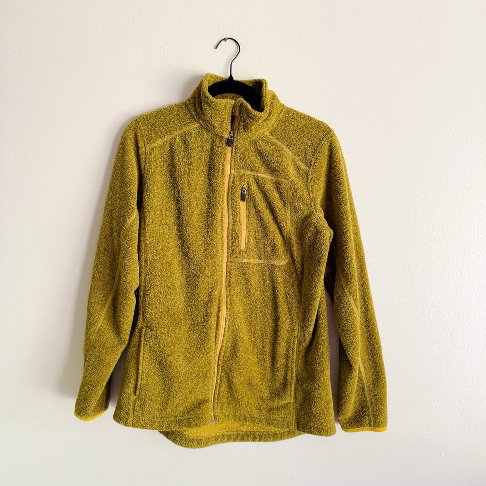 Duluth Green Yellow Two Harbors Polartec Fleece Full Zip Jacket - Small